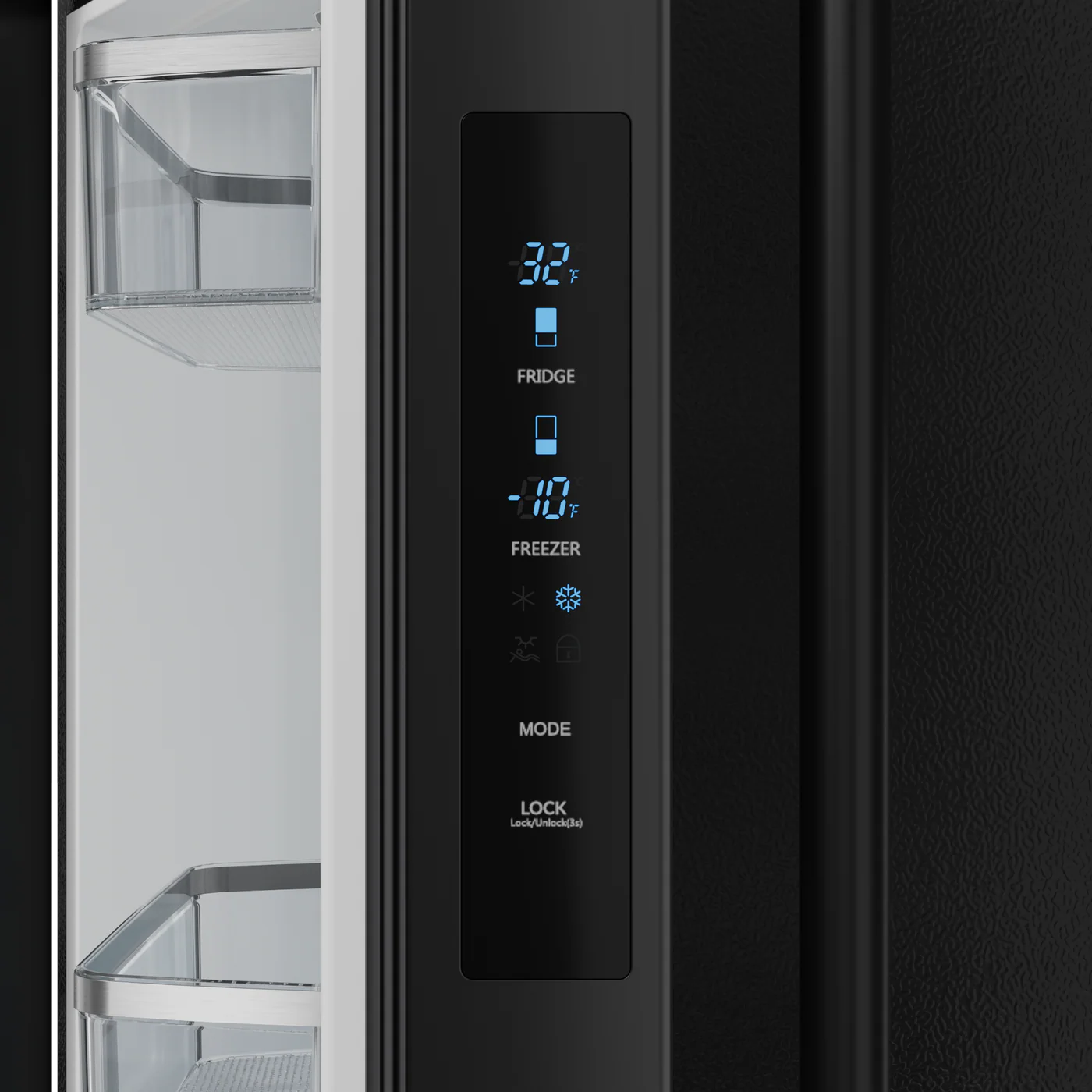 Counter-Depth Gordon Ramsay Series 17.5-cu ft 3 -Door French Door Refrigerator with Ice Maker with Ice Dispenser ( Matte Black ) ENERGY STAR Certified