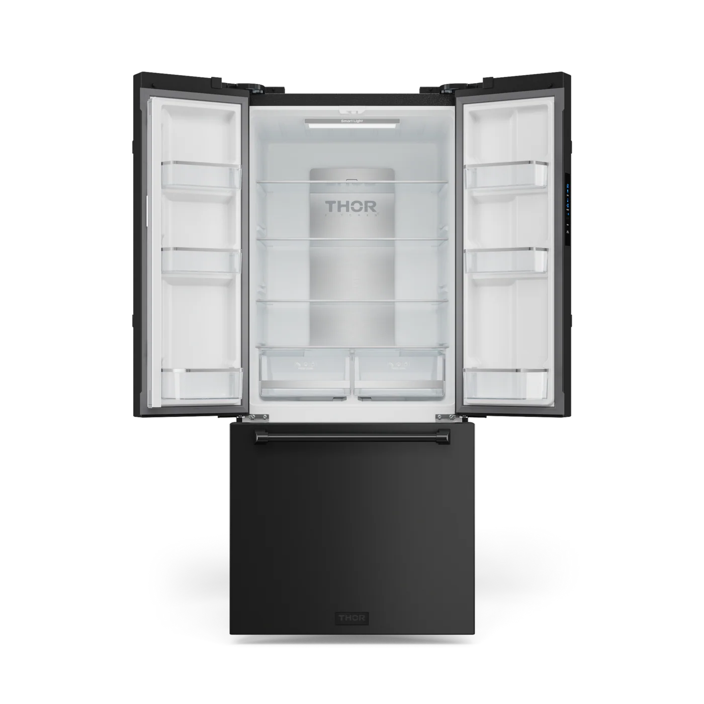 Counter-Depth Gordon Ramsay Series 17.5-cu ft 3 -Door French Door Refrigerator with Ice Maker with Ice Dispenser ( Matte Black ) ENERGY STAR Certified
