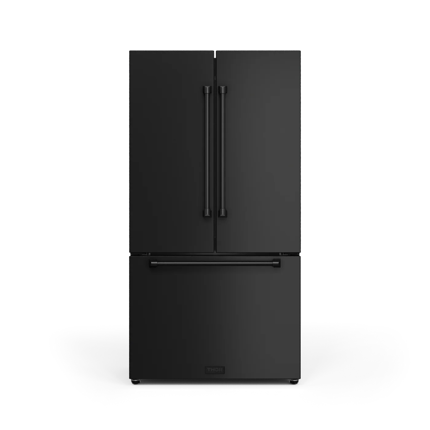Counter-Depth Gordon Ramsay Series 20.3-cu ft 3 -Door French Door Refrigerator with Ice Maker with Ice Dispenser ( Matte Black ) ENERGY STAR Certified