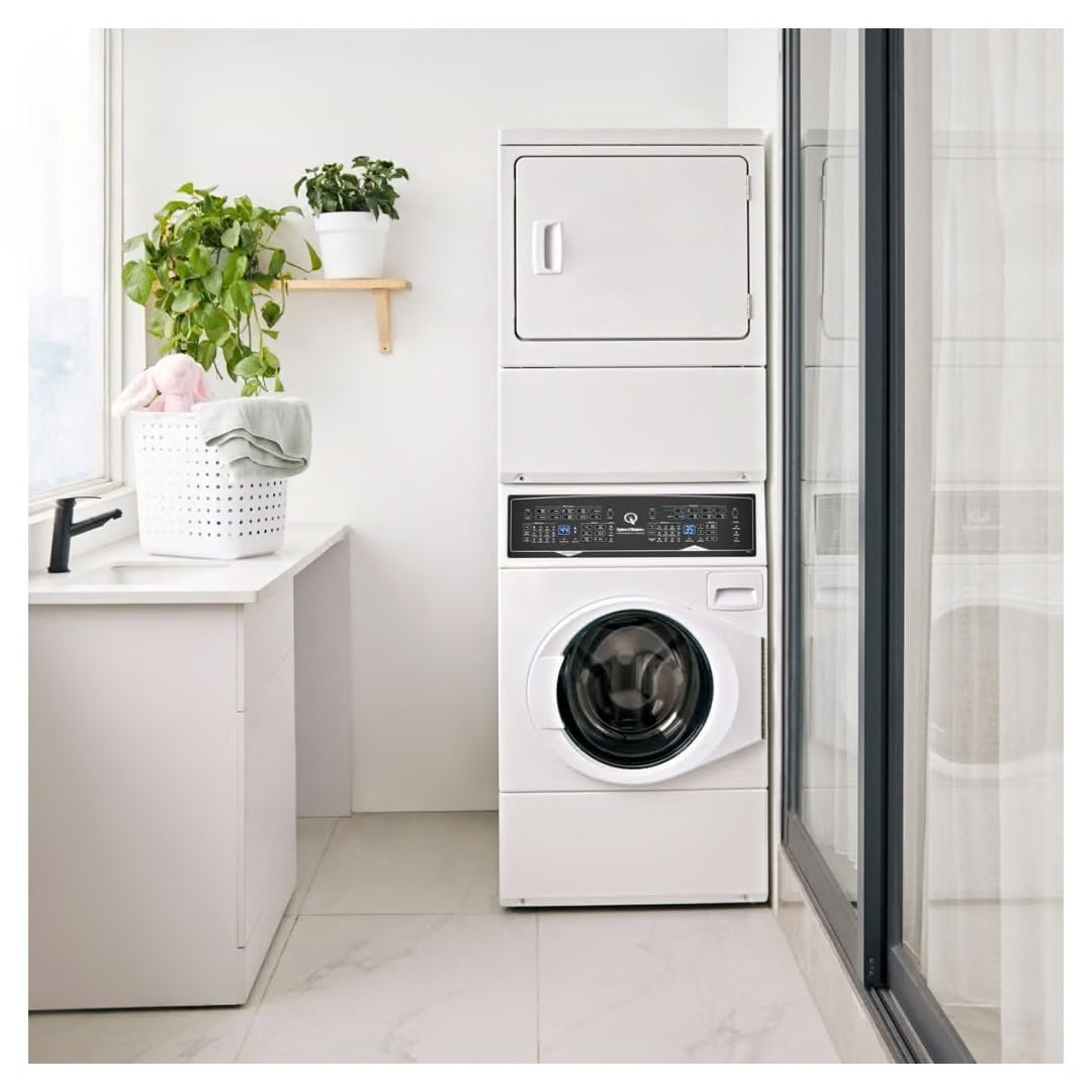 Stacked White Washer - Electric Dryer with Pet Plus Sanitize Fast Cycle Times 5-Year Warranty