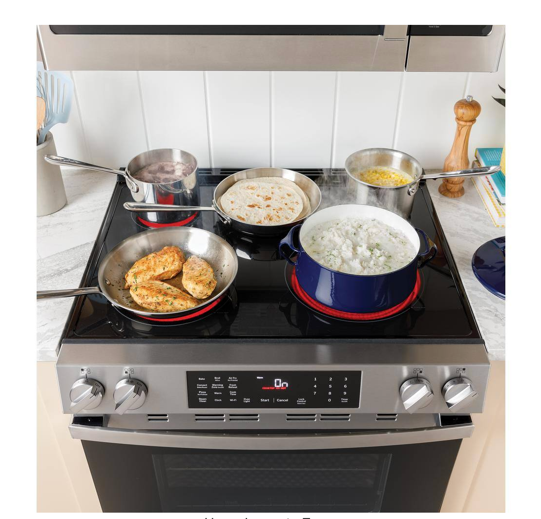 30 in. 5 Burner Element Free-Standing Electric Range in Black with Crisp Mode