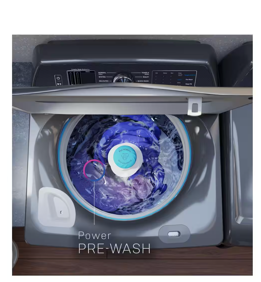 Profile 5.3 cu. ft. High-Efficiency Smart Top Load Washer in White with Quiet Wash Dynamic Balancing Technology