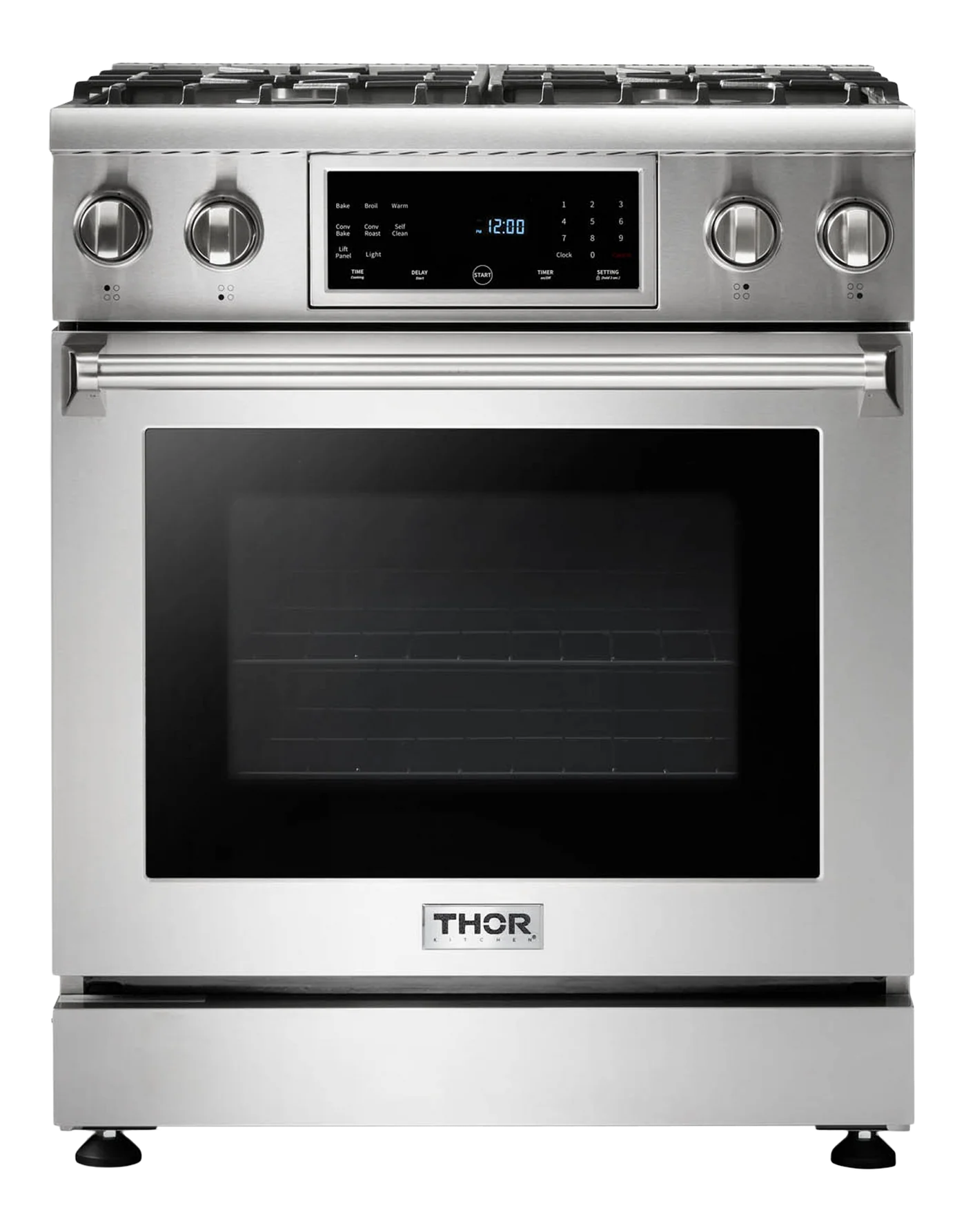 30-in 4 burners 4.55-cu ft Convection Oven Freestanding (Stainless steel)
