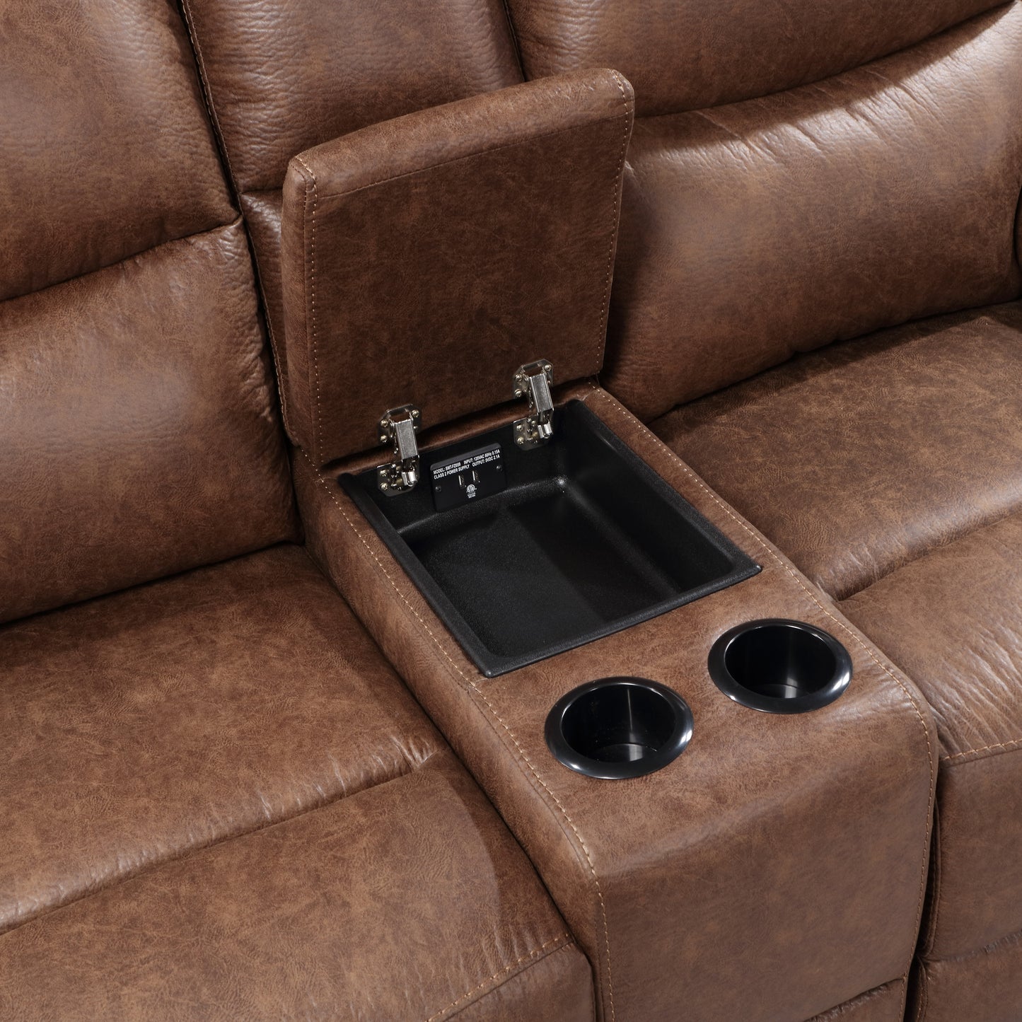 Ryland Brown Console Reclining Loveseat