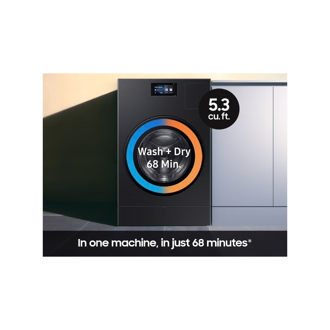 5.3 cu. ft. Bespoke AI Laundry Vented Combo™ All-in-One Ultra Capacity Washer and Electric Dryer with AI Home in Brushed Black