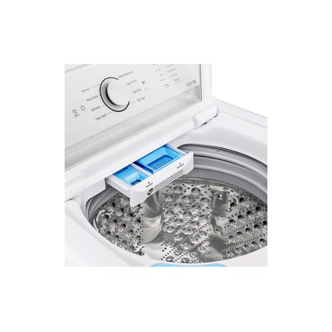 4.3 cu. ft. Top Load Washer in White with SlamProof Glass Lid, Impeller and True Balance Anti-Vibration