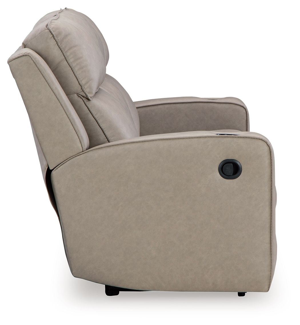 Lavenhorne - Rec Sofa W/Drop Down Table - Pebble