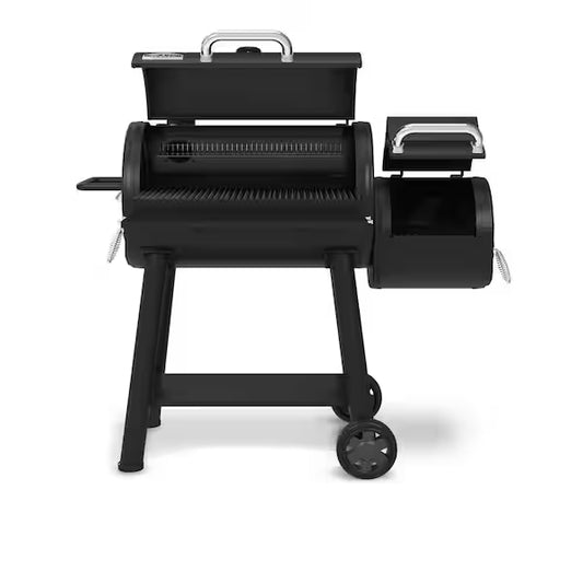 Broil King Regal Charcoal Offset 500 Charcoal Grill and Offset Smoker in Black