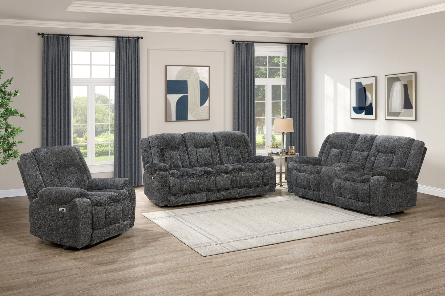Stanwick - Reclining Console Loveseat - Gray