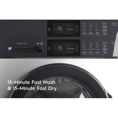 4.4 cu. ft. Stacked Washer and 8.0 cu. ft. Electric Dryer Laundry Tower in White with LuxCare Wash, Energy Star
