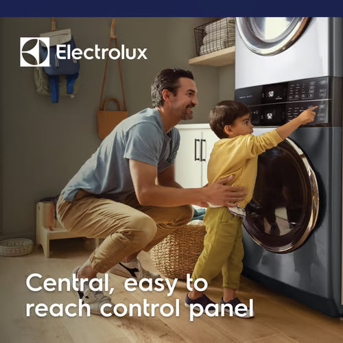 4.5 cu. ft. Stacked Washer and 8.0 cu. ft. Electric Dryer Laundry Tower in Titanium, SmartBoost Premixing, Energy Star