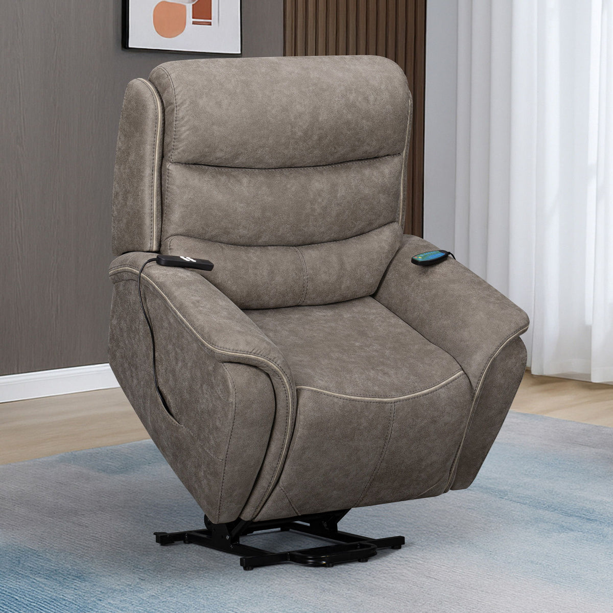 Kamari - Power Lift Recliner With Heat & Massage - Gray