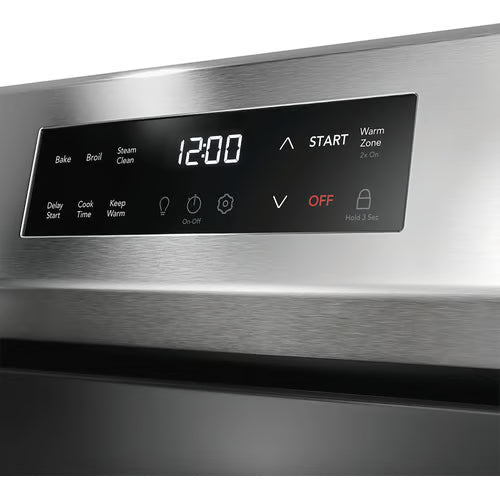 30 in. 5 Burner Element Freestanding Electric Range in Stainless Steel with EvenTemp and Steam Clean