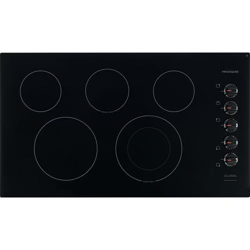 36 in. Radiant Electric Cooktop in Black with 5 Burner Elements, including Quick Boil Burner & Ceramic Glass Surface
