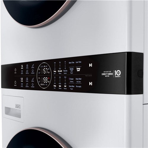 WashTower Stacked SMART Laundry Center 4.5 Cu.Ft. Front Load Washer & 7.4 Cu.Ft. Electric Dryer in White