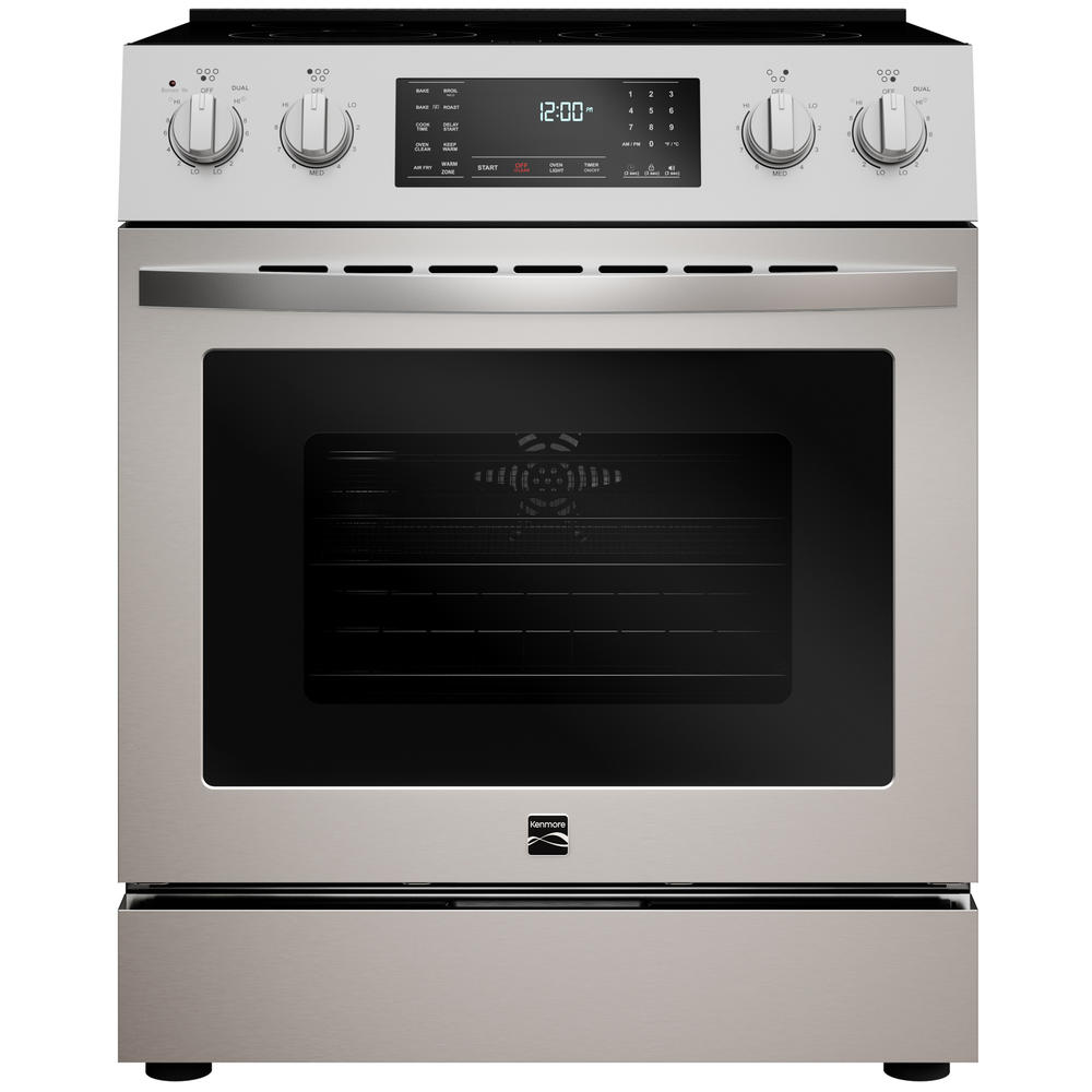 30 in. 4.8 cu. ft. 5 Elements Front-Control Electric Range in Stainless Steel with Air Fry OUTLET