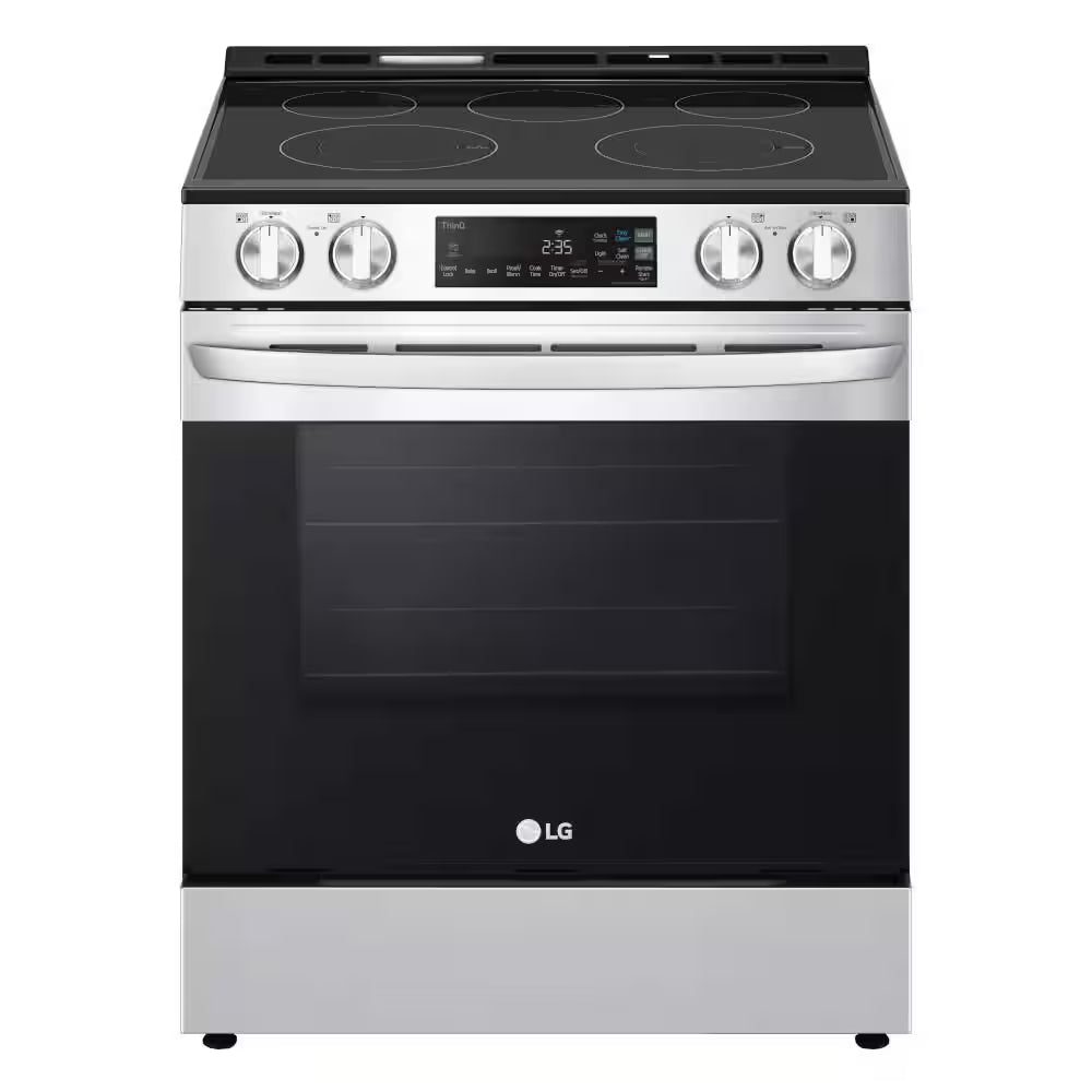 30 in. 6.3 cu. ft. Single Oven Slide-In Electric Range with 5 Burner Elements in Stainless Steel OUTLET