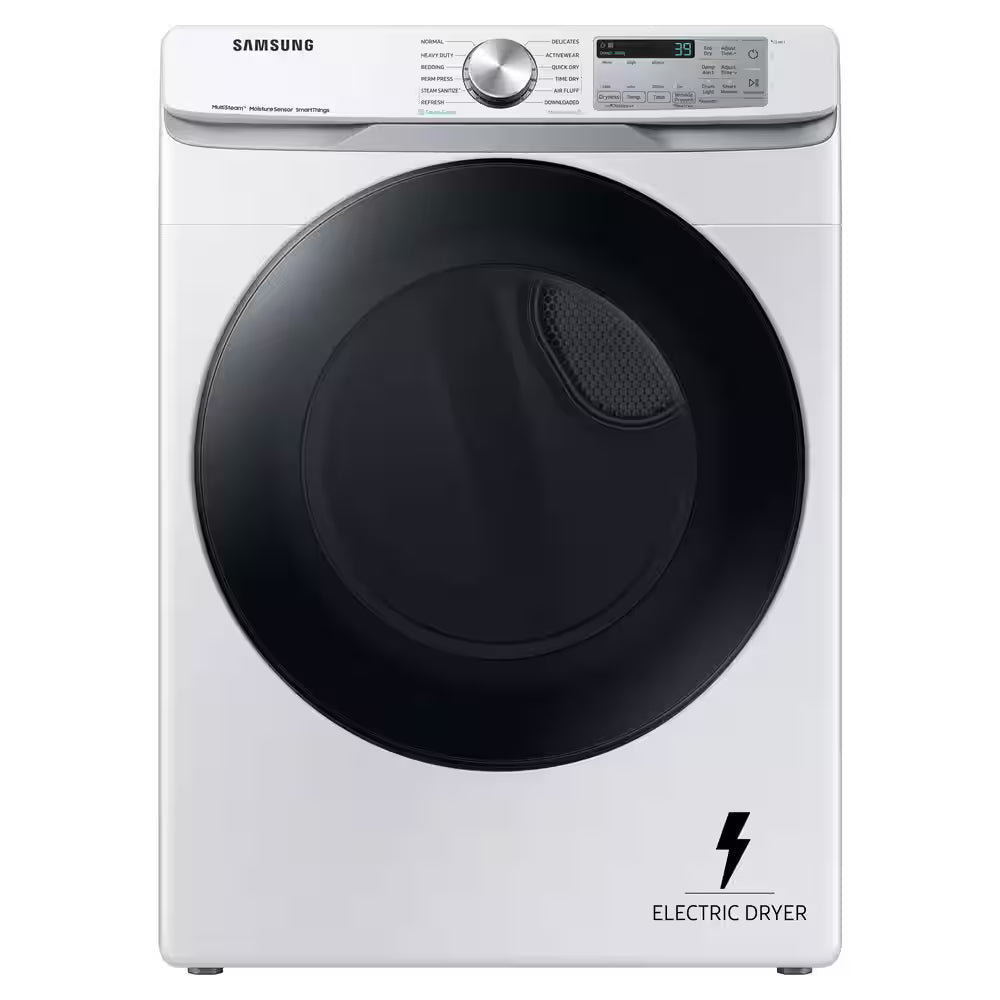 7.5 cu. ft. Vented Smart Stackable Electric Dryer in White with Steam Sanitize+ OUTLET