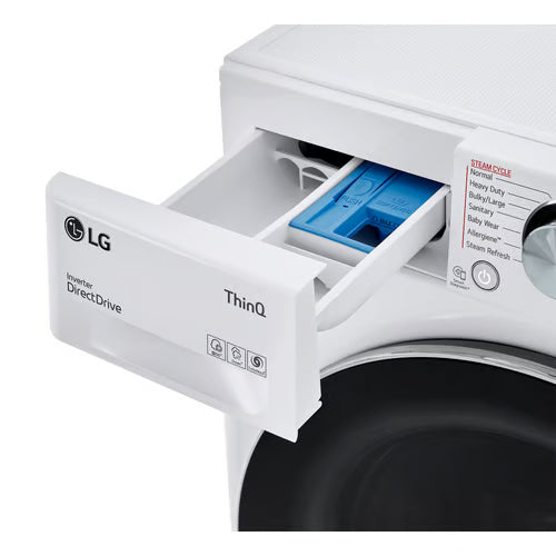24 in. W 2.4 cu. ft. SMART All-in-One Compact Front Load Washer & Ventless Dryer Combo in White with Steam