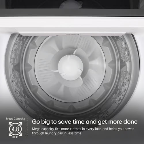 4.8 cu.ft. SMART Top Load Washer in Alpine White with 4-way Agitator, Easy Unload and AI Sensing