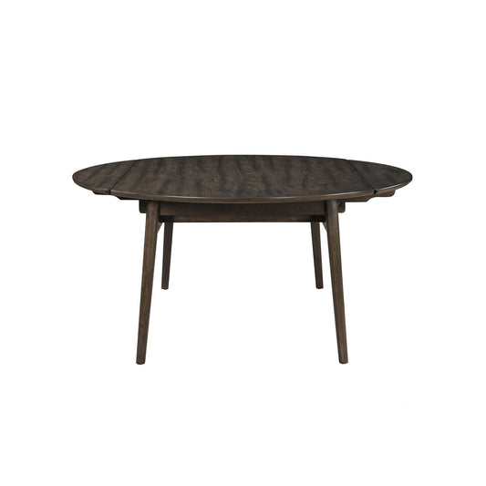 Rex - 65" Round Table With Self Storing Leaves - Walnut Brown