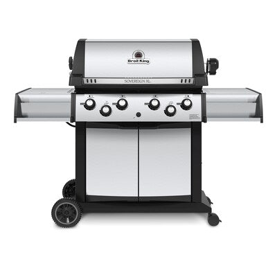 Broil King Sovereign XLS 90 Stainless Steel, and Black 4-Burner Natural Gas Grill with 1 Side Burner