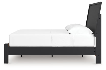 Danziar - Full Panel Bed With Low Footboard - Black