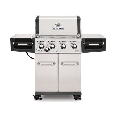 Broil King Regal S440 Pro Stainless steel 4-Burner Natural Gas Grill with 1 Side Burner