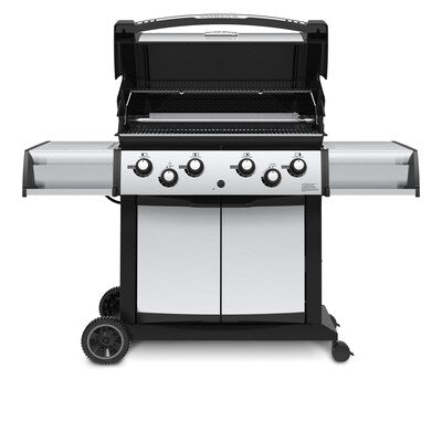Broil King Sovereign XLS 90 Stainless Steel, and Black 4-Burner Natural Gas Grill with 1 Side Burner