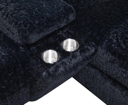 U281 - 6 Piece Setional With Right Chaise (1 LAF + 1 Wedge + 2 Armless Chair + 1 Console + 1 RAF Chaise) - Black