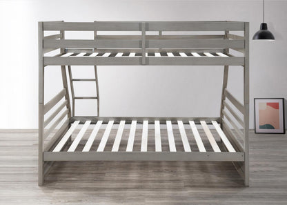 S090 - Twin / Full Bunk Bed - Light Gray