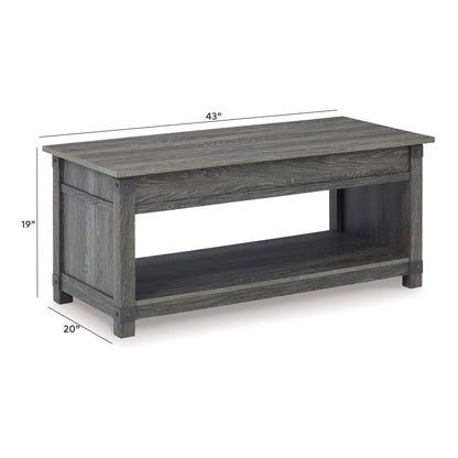 Freedan - Rect Lift Top Cocktail Table - Grayish Brown
