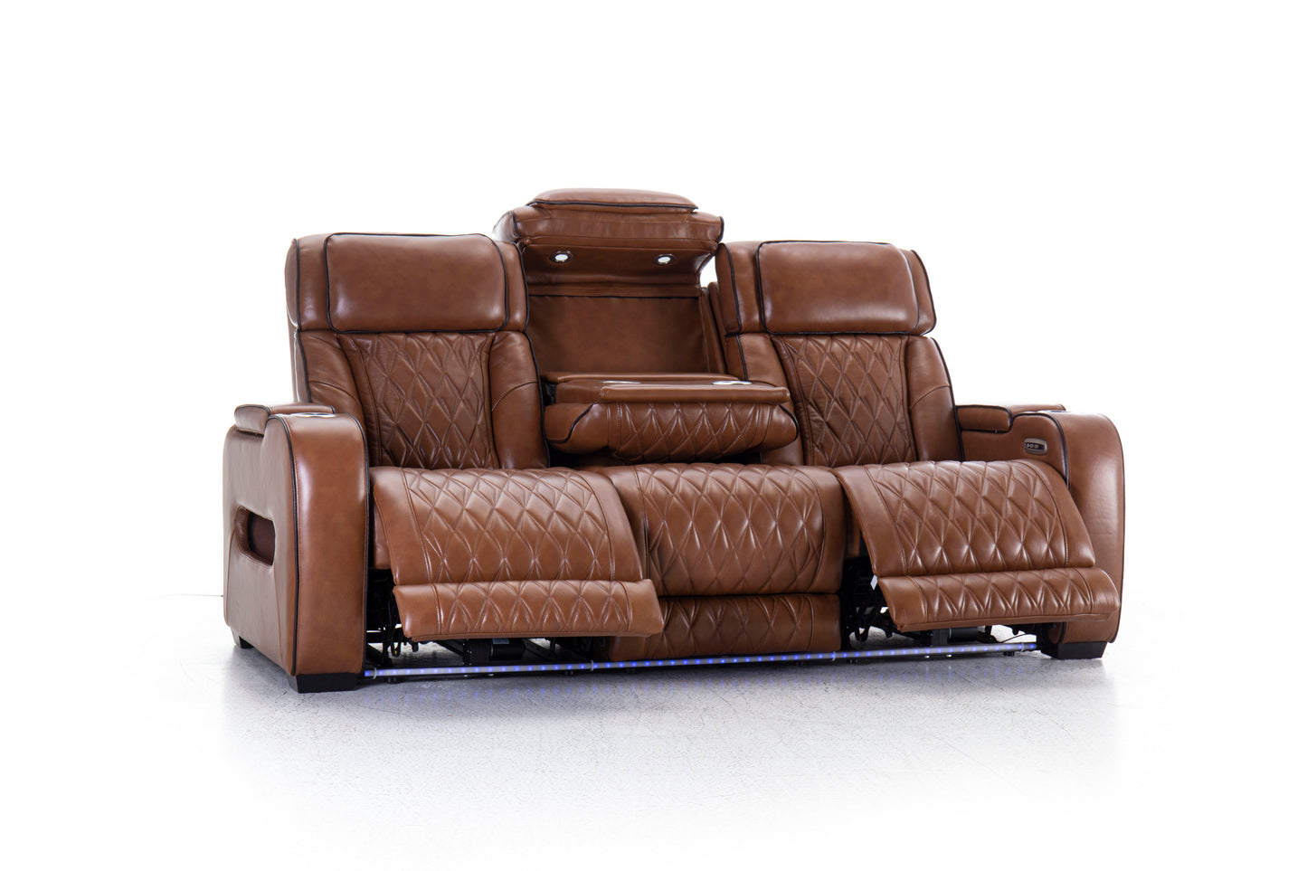 Mantle Double Power Reclining Sofa w/Drop Down Table