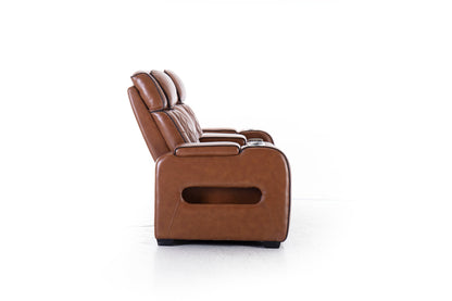 Mantle Double Power Reclining Console Loveseat