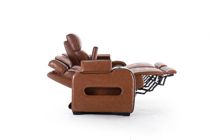 Mantle Double Power Reclining Console Loveseat