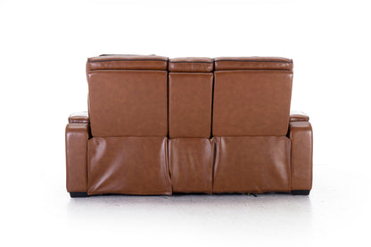 Mantle Double Power Reclining Console Loveseat