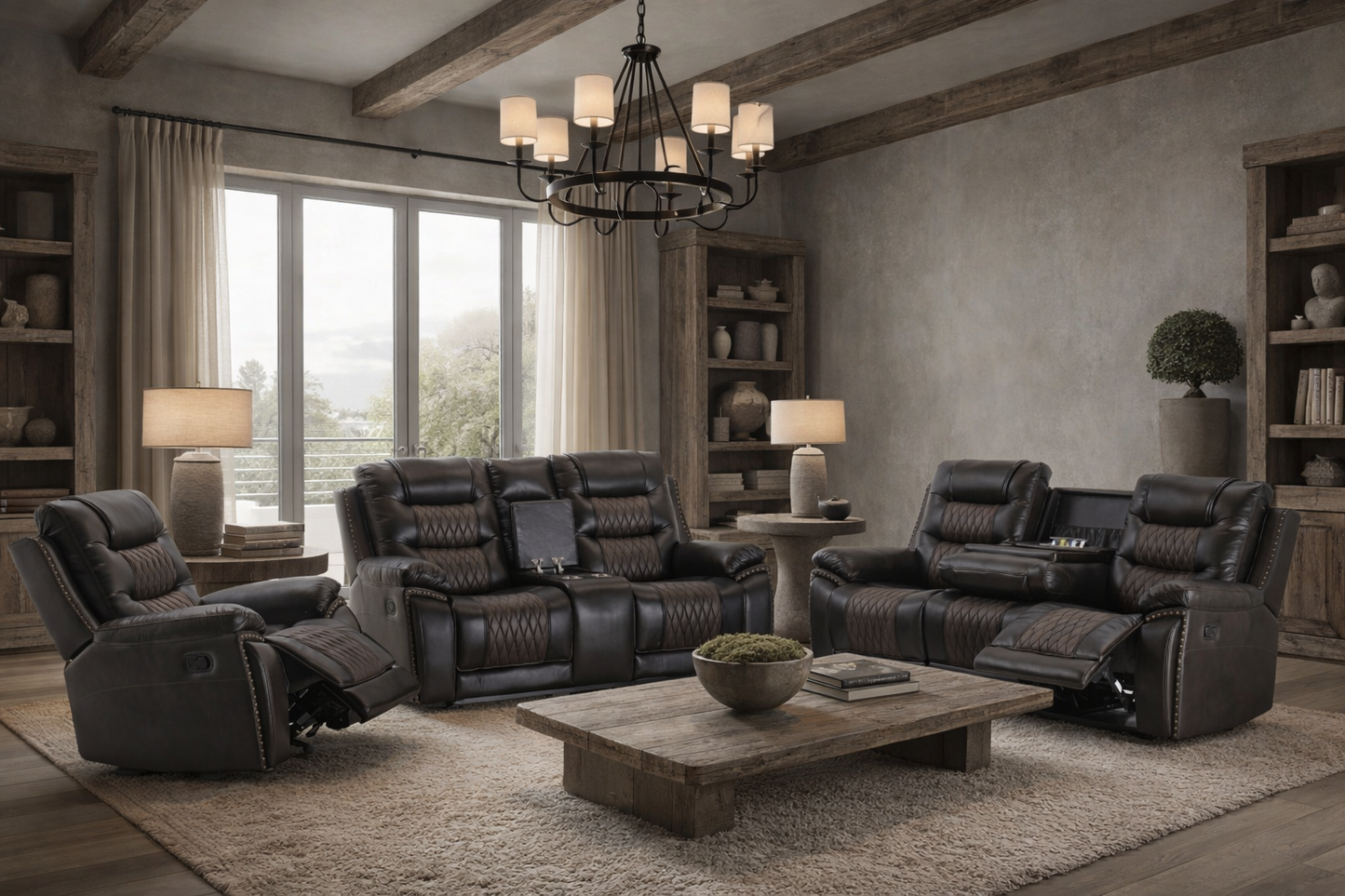 Legend Reclining Sofa w/Drop Down Table