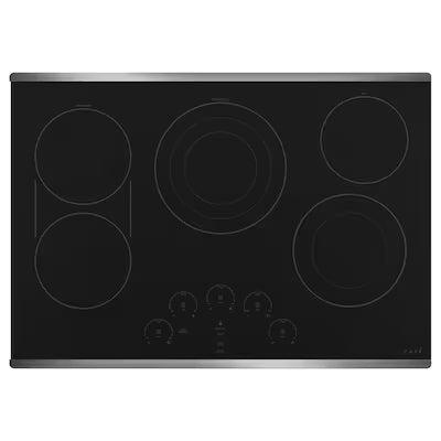 Cafe 30-in 5 burners Smooth Surface (Radiant) Stainless steel Electric Cooktop with Bridge Element