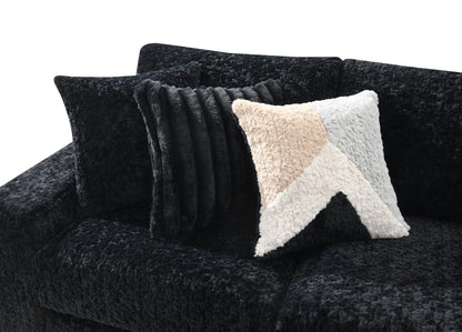 U281 - 6 Piece Setional With Right Chaise (1 LAF + 1 Wedge + 2 Armless Chair + 1 Console + 1 RAF Chaise) - Black