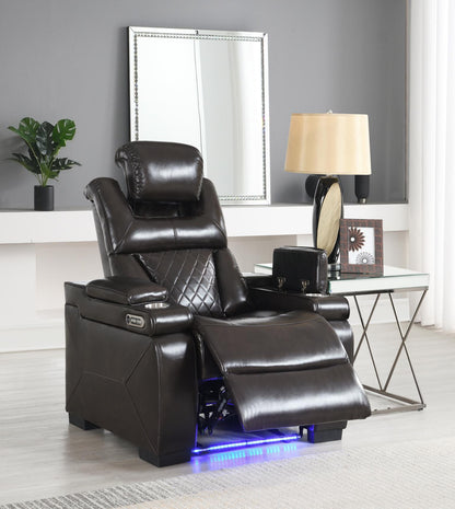 U104 - Power Reclining Chair - Dark Brown