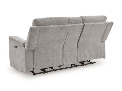 Barnsana - Dbl Power Reclining Loveseat with Console - Ash