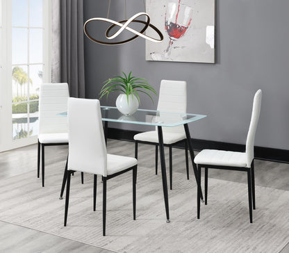 D342 - 5 Piece Dining Room Set (Table, 4 Chairs) - White
