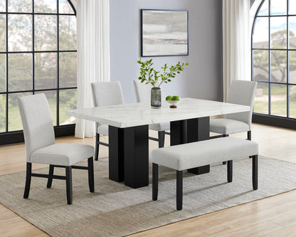 Conjunto de comedor Parkside de 5 piezas de imitación mármol
