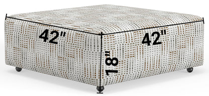 Kellen - Castered Cocktail Ottoman - Morocco