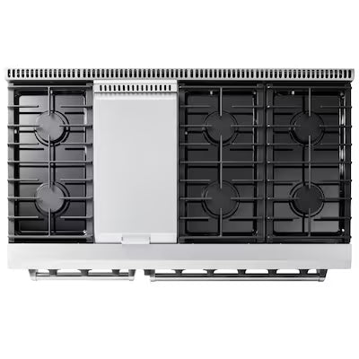 48-in 7 burners 4.6-cu ft / 2.2-cu ft Convection Oven Freestanding Double Oven Gas Range ( Stainless steel )