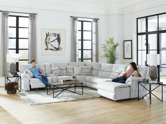 Escape 6 PC Chaise Power Sectional w/Heat & Massage