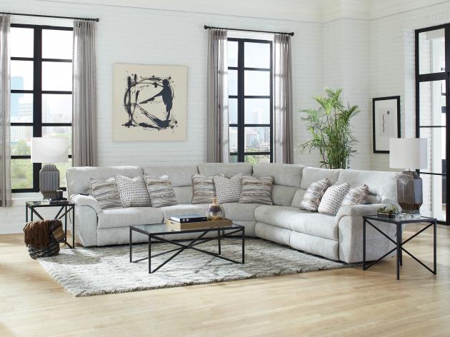 Escape 6 PC Chaise Power Sectional w/Heat & Massage