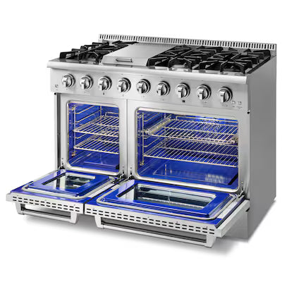 48-in 6 burners 4.2-cu ft / 2.5-cu ft Convection Oven Freestanding Liquid Propane Double Oven Gas Range ( Stainless Steel )
