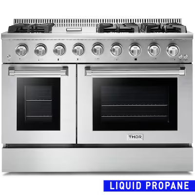 48-in 6 burners 4.2-cu ft / 2.5-cu ft Convection Oven Freestanding Liquid Propane Double Oven Gas Range ( Stainless Steel )