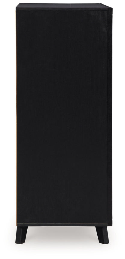 Danziar - Five Drawer Wide Chest - Black